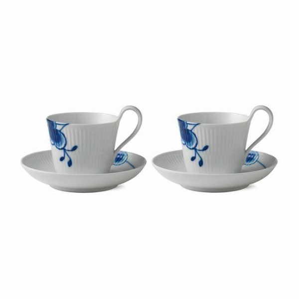 Royal Copenhagen Blue Fluted Mega Kuppi Ja Aluslautanen 2-Pakkaus