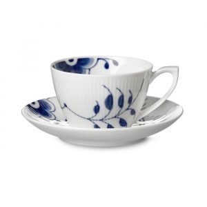 Royal Copenhagen Blue Fluted Mega Teekuppi & Lautanen 28 Cl