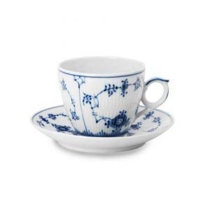 Royal Copenhagen Blue Fluted Plain Espressokuppi Ja Lautanen 10 Cl