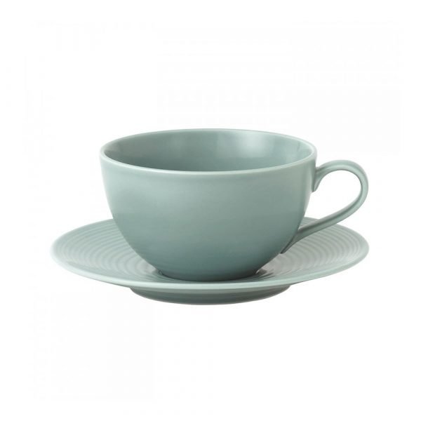 Royal Doulton Maze Teal Aamiaiskuppi Ja Lautanen 35 Cl