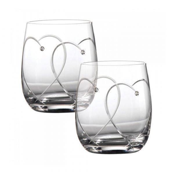 Royal Doulton Promises Two Hearts Entwined Tumbler 2 Kpl