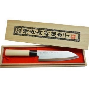 SATAKE Houcho Santoku-kokinveitsi balsapuulaatikossa 17 cm