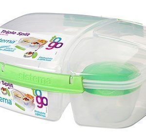 Sistema 2L Triple Split Lunch BoxTo Go withYogurt Pot