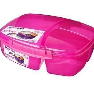 Sistema Lunch 2016 2L Triple Split Lunch Box withYogurt Pot Coloured