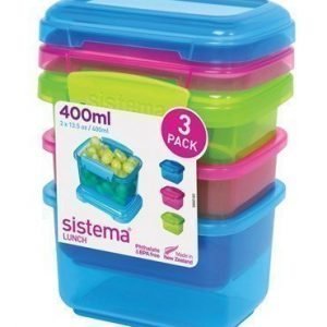Sistema Lunch 2016 400ml 3 Pack Coloured