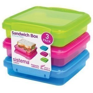 Sistema Lunch 2016 450ml Sandwich 3 Pack Coloured