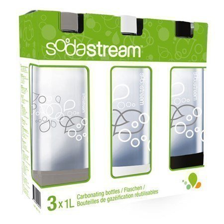 SodaStream Sodastream PET-pullo 3 kpl 1L musta/valk./hopea