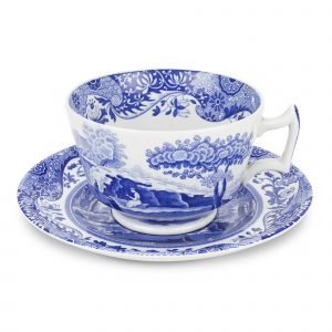 Spode Blue Italian Aamupalakuppi Asetilla Posliini 28 Cl