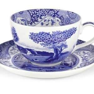 Spode Blue Italian Jumbokuppi Asetilla Posliini 56 Cl