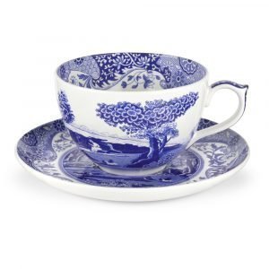 Spode Blue Italian Jumbokuppi Ja Aluslautanen 560 Ml