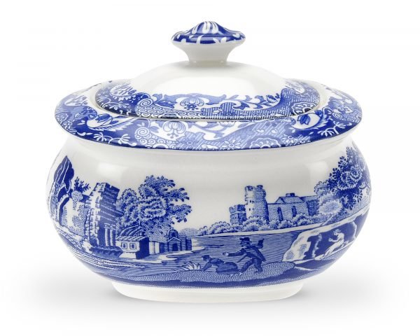 Spode Blue Italian Sokerikko Posliini 25 Cl