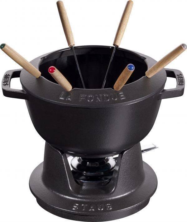 Staub Fondue Setti Valurauta Musta 1.65 L