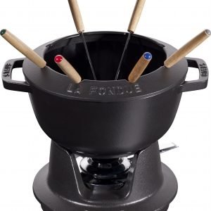 Staub Fondue Setti Valurauta Musta 2.35 L