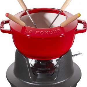 Staub Fondue Setti Valurauta Punainen 1.1 L