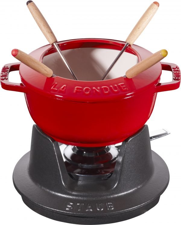 Staub Fondue Setti Valurauta Punainen 1.1 L