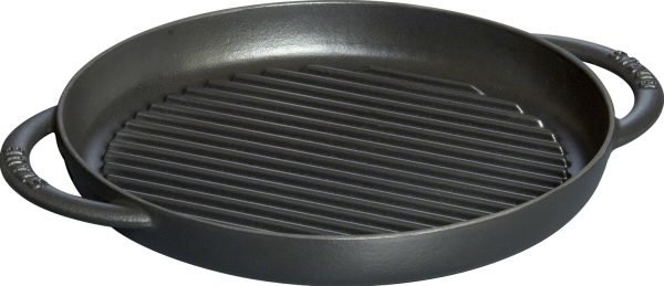 Staub Grils & Poêles Pure Grillipannu Pyöreä Valurauta Musta 26 Cm