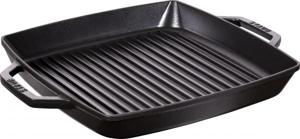 Staub Grils & Poêles Pure Grillipannu Suorakulmainen Valurauta Musta 28 Cm