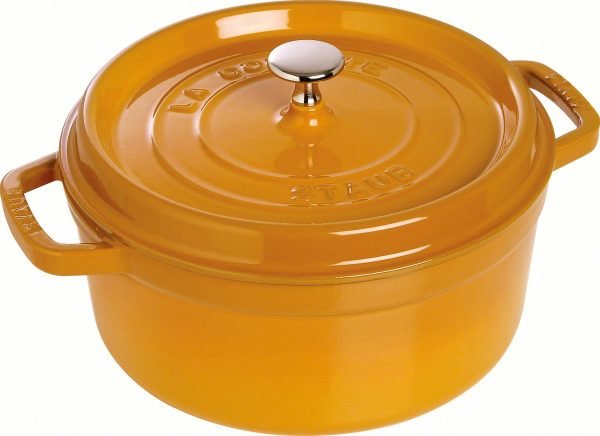 Staub La Cocette Pata Pyöreä Valurauta Sinappi 24 Cm 3.8 L