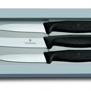 Victorinox Swiss Classic Vihannes Ja Kuorimaveitsisetti Ruostumaton Teräs Musta 3 Kpl