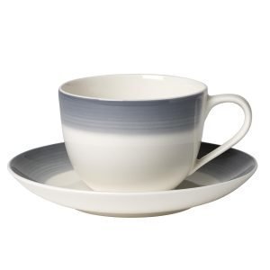 Villeroy & Boch Colourful Life Kahvikuppi & Lautanen Cosy Grey