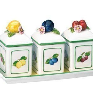 Villeroy & Boch French Garden Charm Hillopurkki setti 3 kpl vadilla