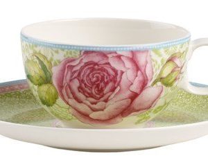 Villeroy & Boch Rose Cottage Teekuppi&vati 2 osaa-green