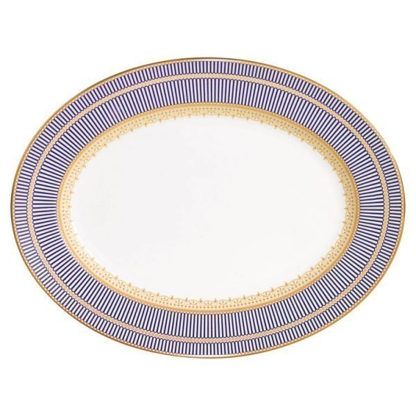 Wedgwood Anthemion Blue Ovaali Lautanen 39 Cm