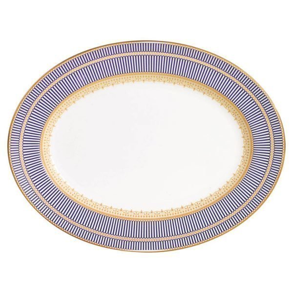 Wedgwood Anthemion Blue Ovaali Lautanen 39 Cm