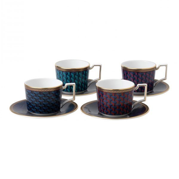 Wedgwood Byzance Espressokuppi Ja Lautanen 4-Pakkaus