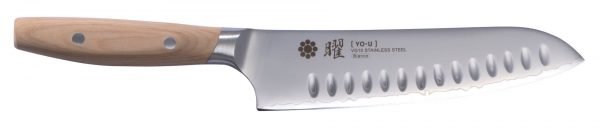 Yaxell Yo U Santoku Veitsi Oliivihiottu Ruostumaton Teräs 18 Cm