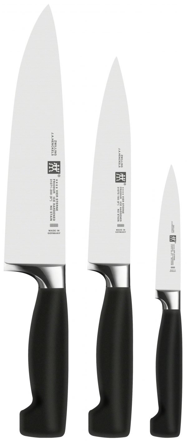 Zwilling Four Star Veitsisetti Ruostumaton Teräs Musta 3 Kpl